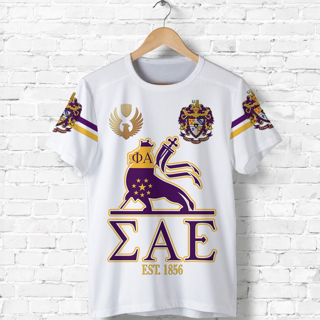 (Custom Personalised) Sigma Alpha Epsilon Sae T Shirt Lion Vibes – White Lt8