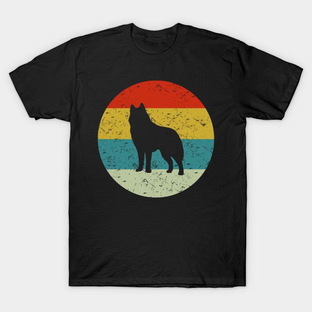 Vintage Husky Dog Retro Sunset Gift Dog Lovers Men Women T shirt