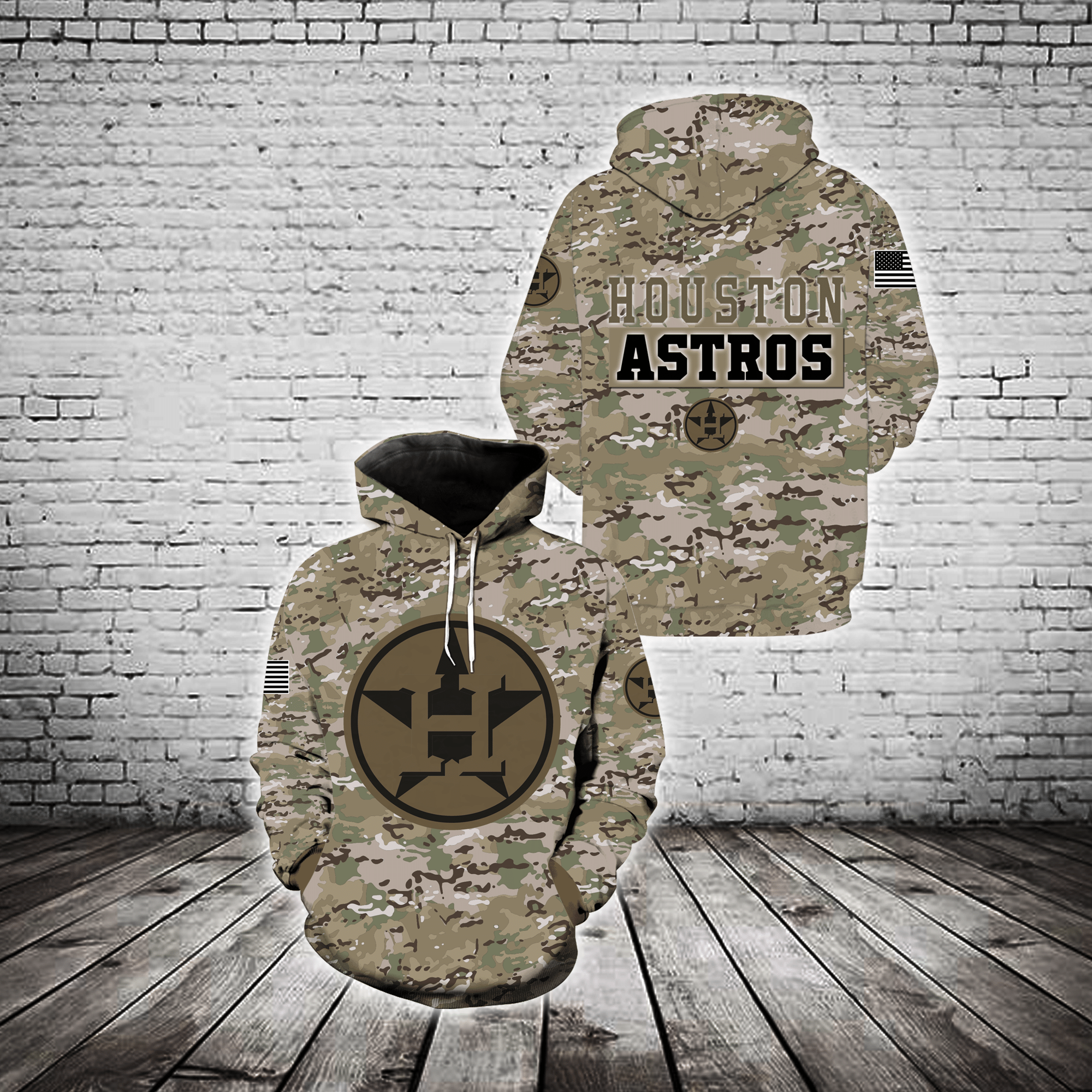 Houston Astros Camouflage Veteran 3D T Shirt Hoodie Sweater S2003Hig