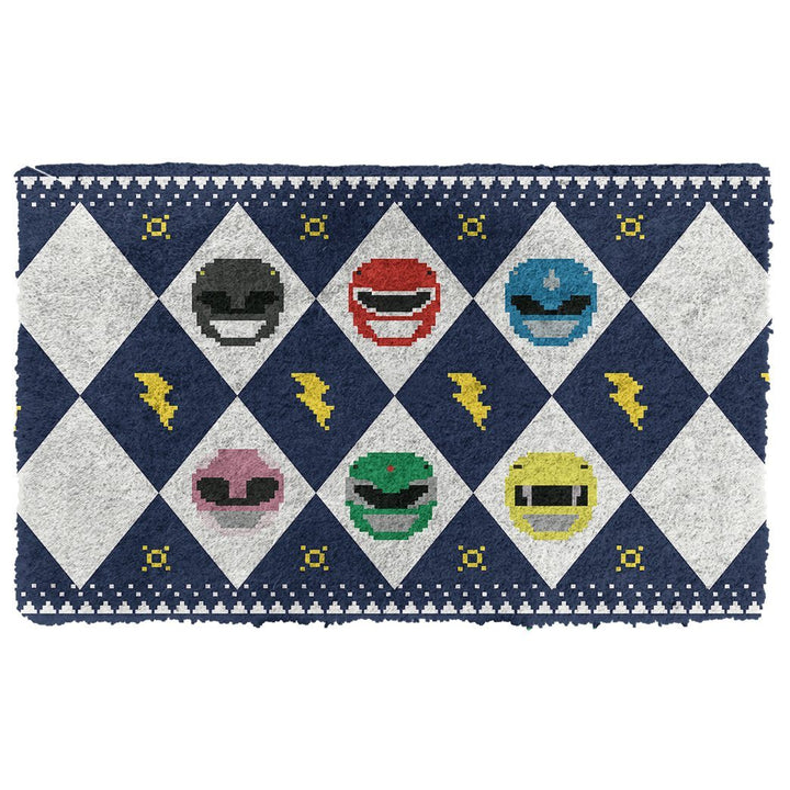 Waybackapparel Mighty Morphin Power Ranger Blue Ugly 3D Doormat