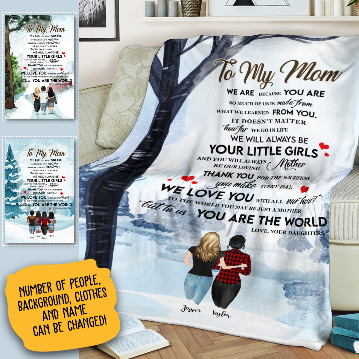 To My Mom Christmas Gift For Mom You Are The World – Personalized Blanket – Gift For Mom