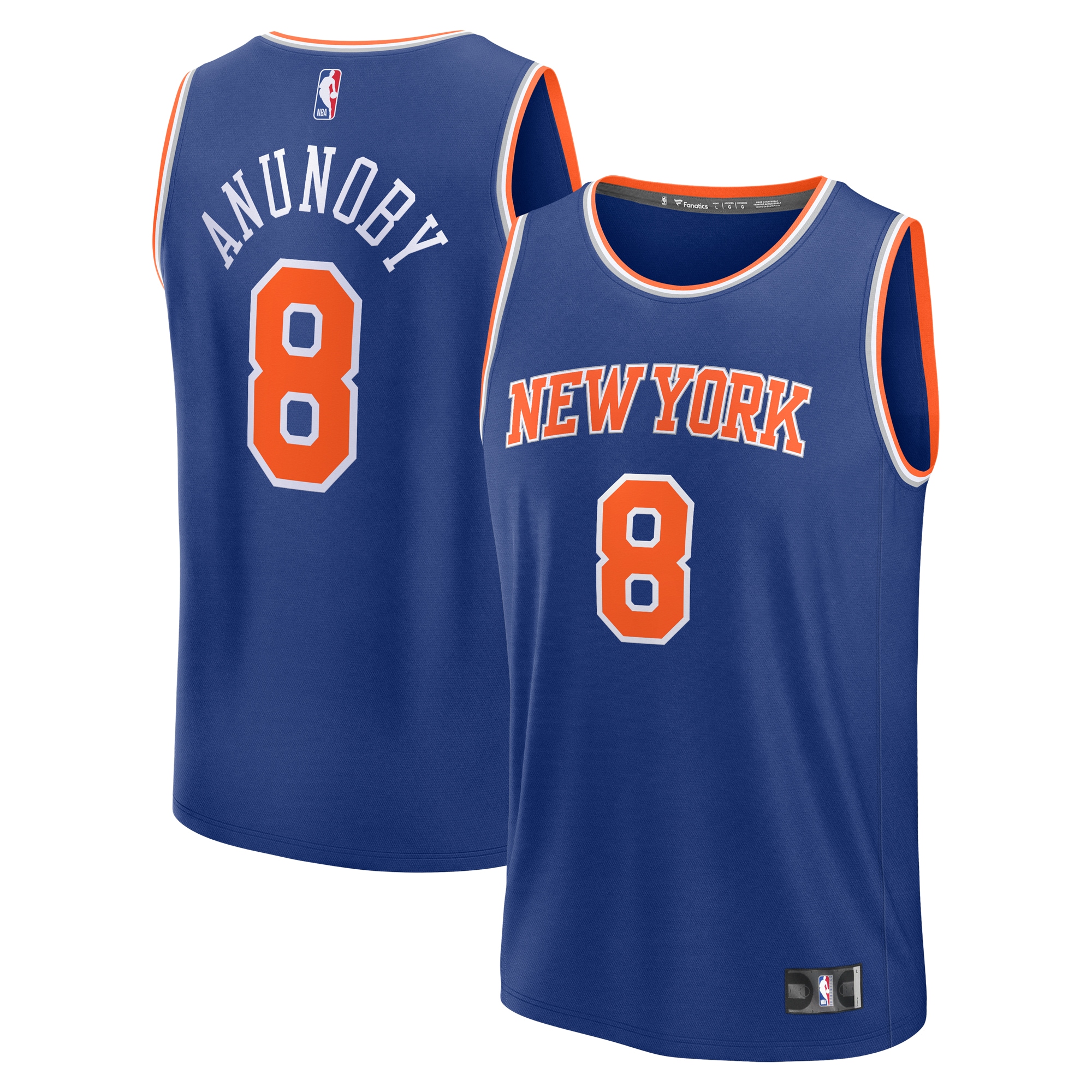 OG Anunoby New York Knicks Branded Youth Fast Break Player Jersey – Icon Edition – Royal