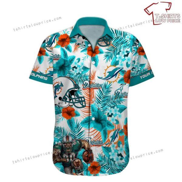 Miami Dolphins Hawaiian Shirt Nfl Football Custom Name Hawaiian Shirt