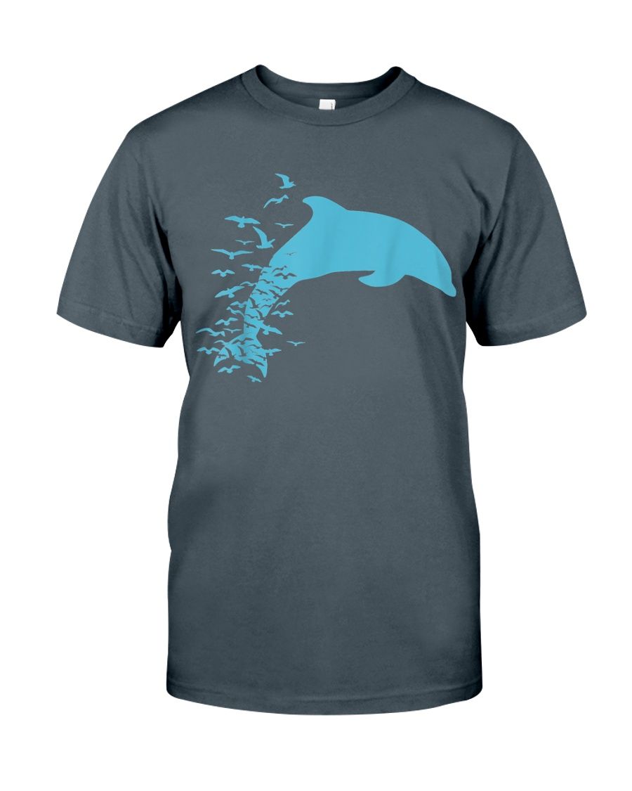 Birds In The Ocean Blue Dolphin YQ1504039CL T-Shirt