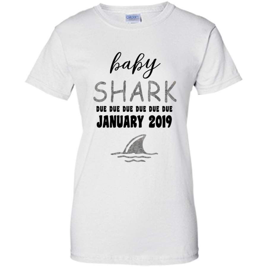 Baby Shark Due Due Due Due January 2019, Birthday Gift – Gildan Women Shirt