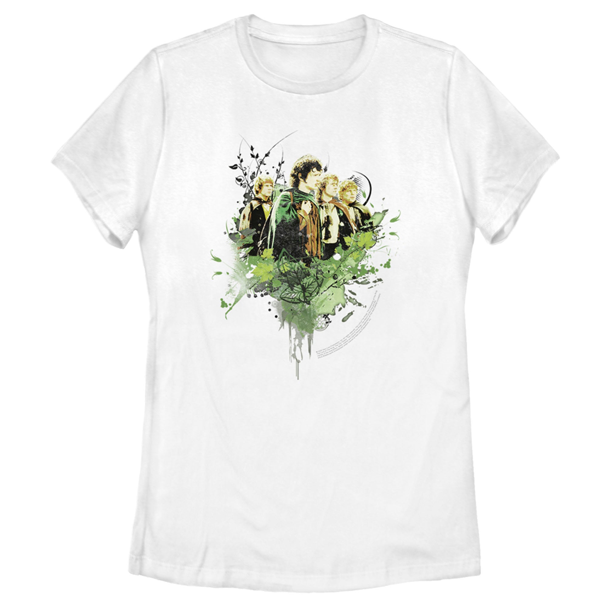 The Lord Of The Rings Women’S Fellowship Of The Ring Hobbit Paint Splatter  T-Shirt