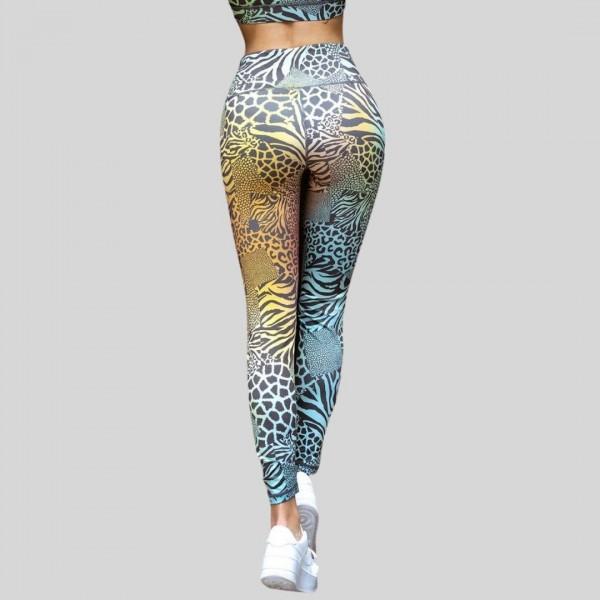 Women’s Active Multi Animal Print Tye-Die Workout Leggings