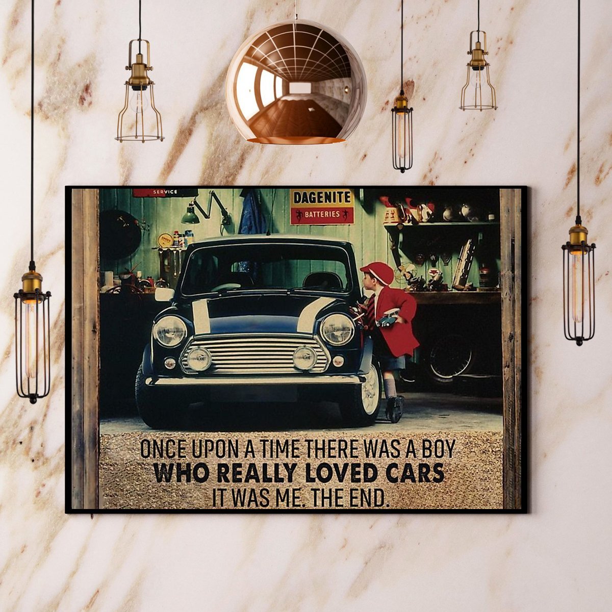 Cars Boy Really Loved Cars Vintage Batteries Dagenite  Poster No Frame Matte Canvas