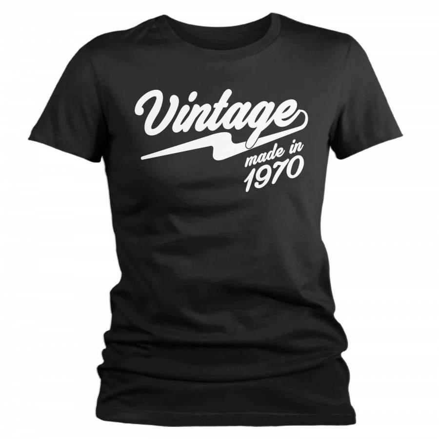 Women’s Vintage T Shirt 1970 Birthday Made In Shirt 50th Birthday Tee Retro Gift Idea Vintage Tee