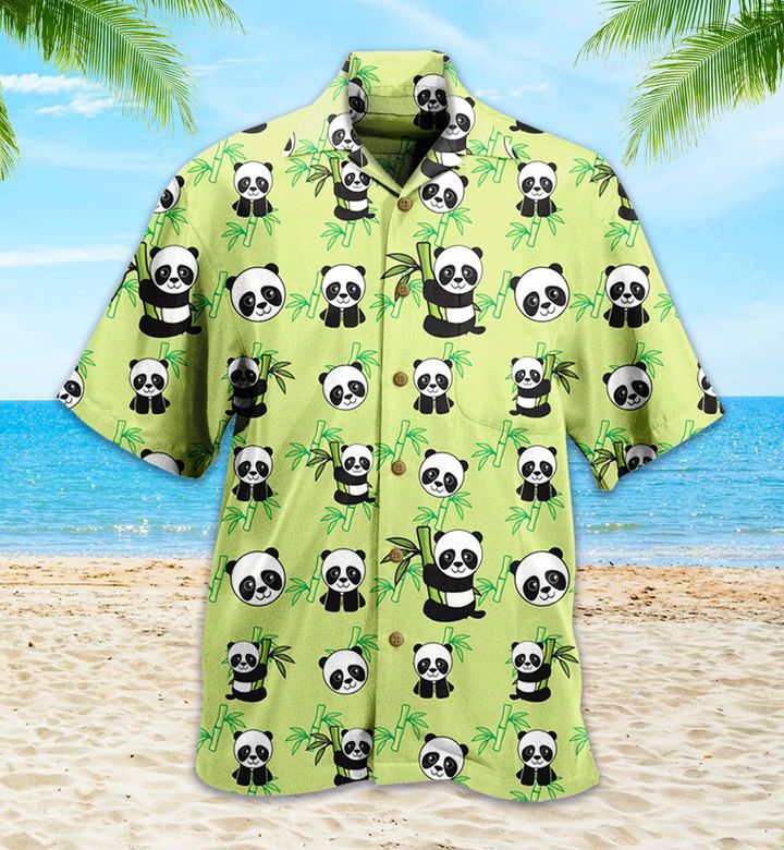 Panda Green 3D Hawaiian Shirt