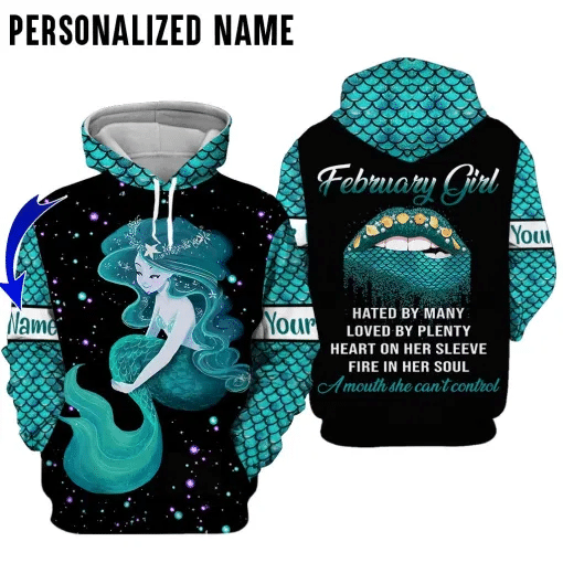 Personalized Name February Girl 3D All Over Printed Clothes TY012004