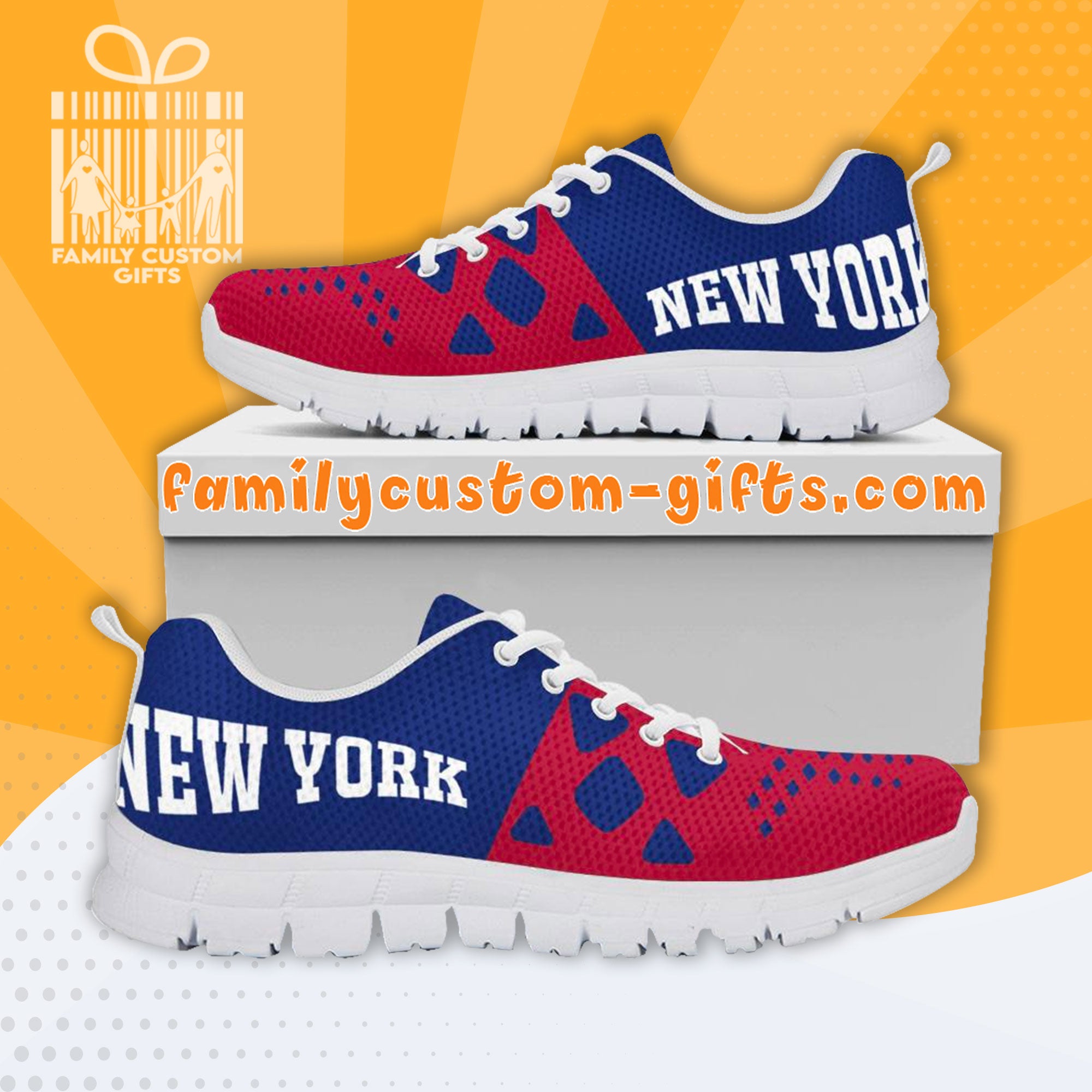 New York Giants Custom Shoes For Men Women 3D Print Fashion Sneaker Gifts For Her Him