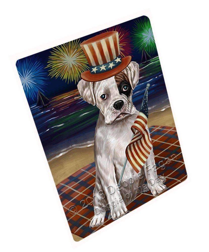 4Th Of July Independence Day Firework Boxer Dog Blanket Blnkt53688