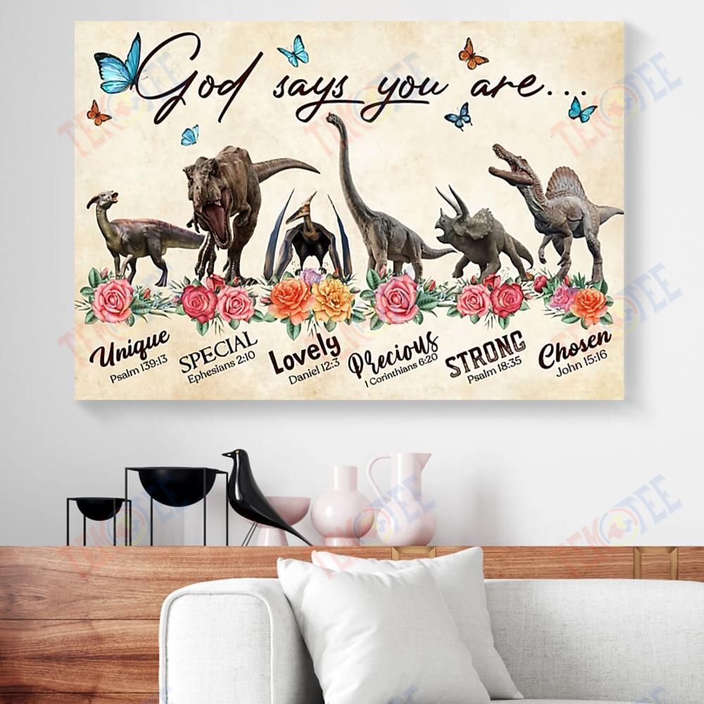 Canvas Artwork God Says You Are Unique Dinosaur Horizontal Canvas Wall Art Delightful Living Room Bedroom Bathroom Home Decoration