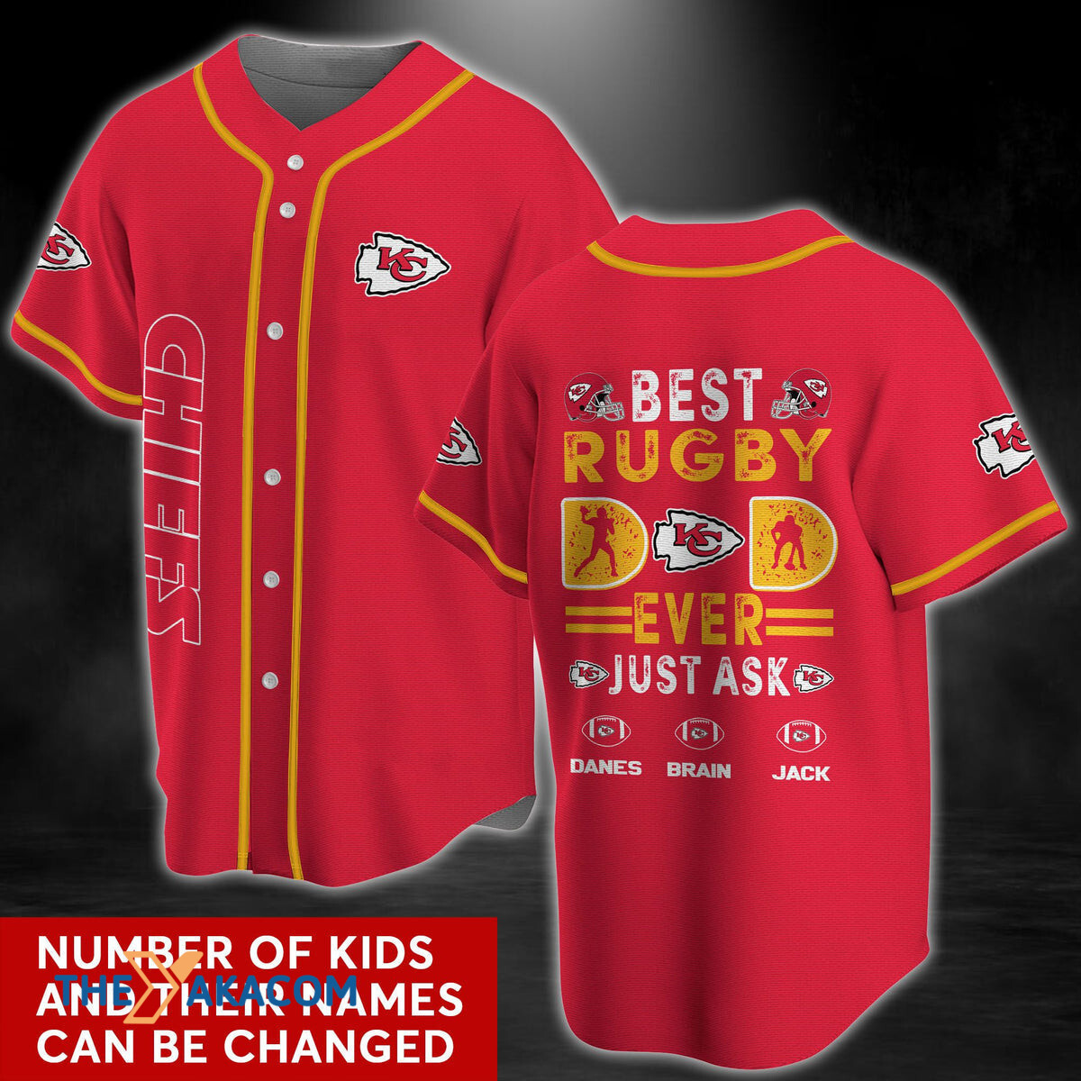 Personalized Kansas City American Football Team Road Super Bowl Unique Gifts Personalized Baseball Jersey Shirt Best Rugby Dad Ever