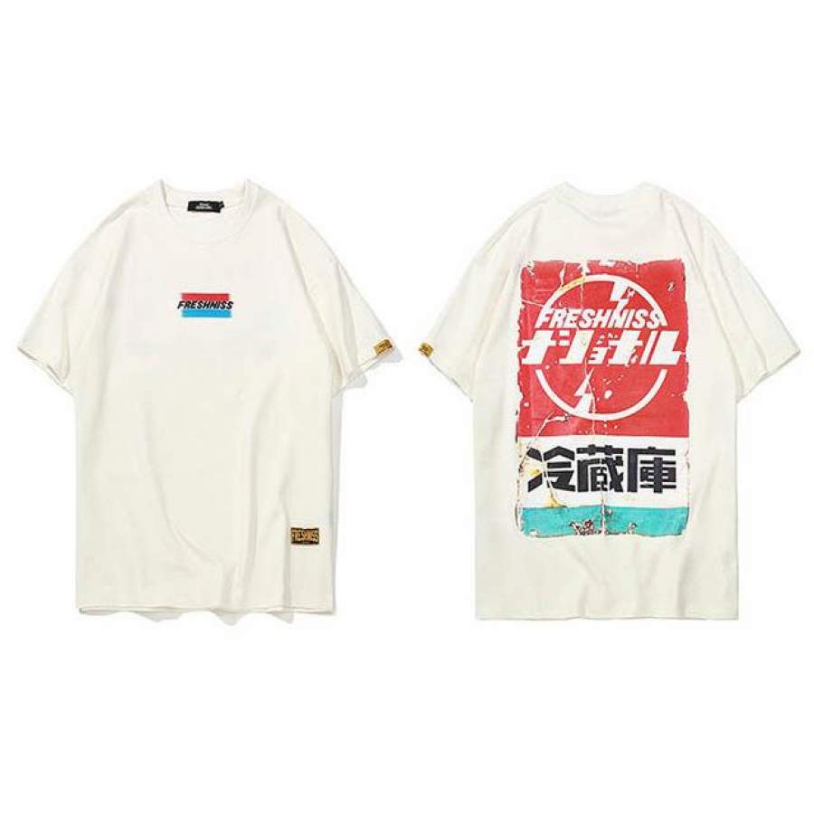 Distressed Printed Men Hip Hop Street wear Summer T-Shirt Short Sleeve Casual Tops