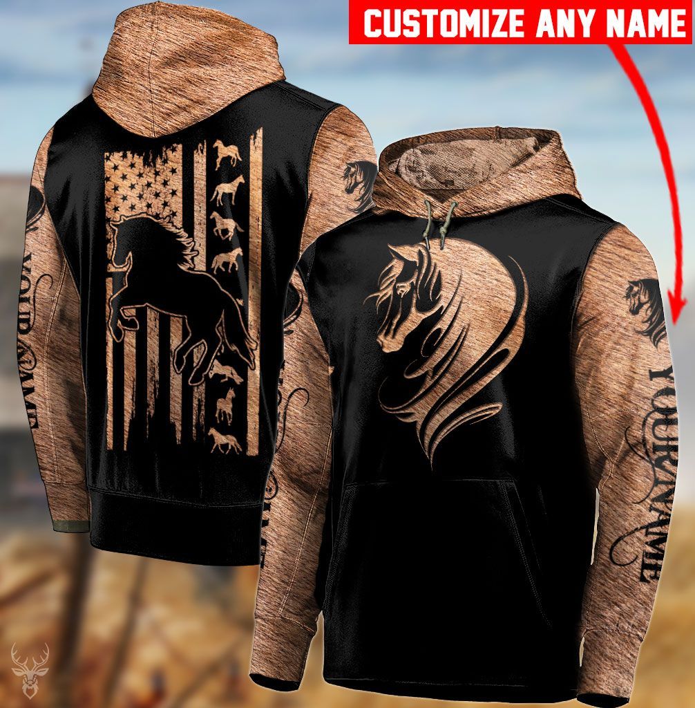 TJJ162010E96ND HORSE FUR FLAG CUSTOM NAME HOODIE BB