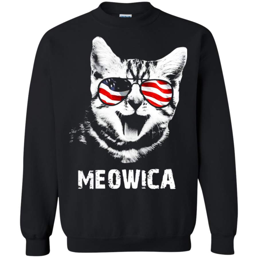 AGR Meowica 4th of July Independence Day American Cat Sweatshirt