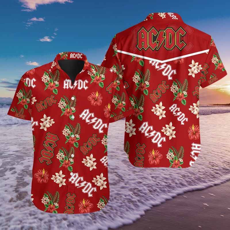 3D All Over Printed ACDC BDA HAWAIIAN Shirts Ver 1 (Red)