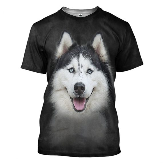 3D Husky Dog All Over Print Unisex Tshirt For Dog Lovers