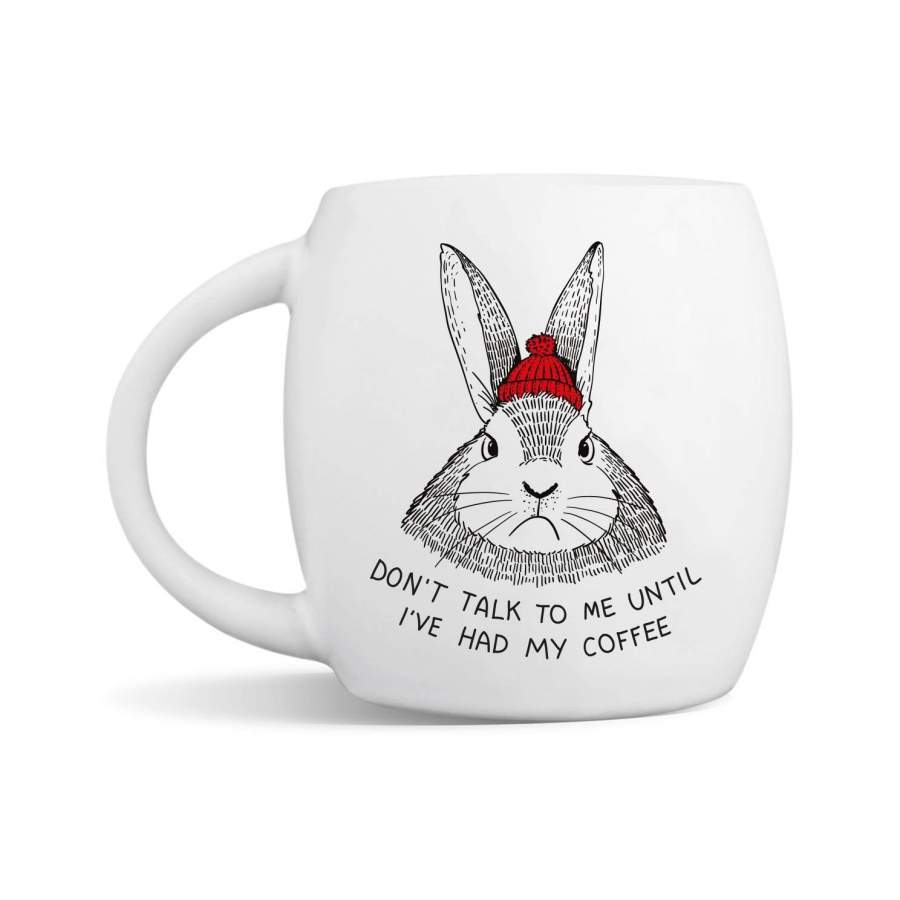 Cute Bunny Coffee Mug Gift for Coffee Lovers Dont Talk to Me Until Ive Had My Coffee Premium Ceramic Mug with Gift Box Microwave Dishwr-Safe funny black coffee mug