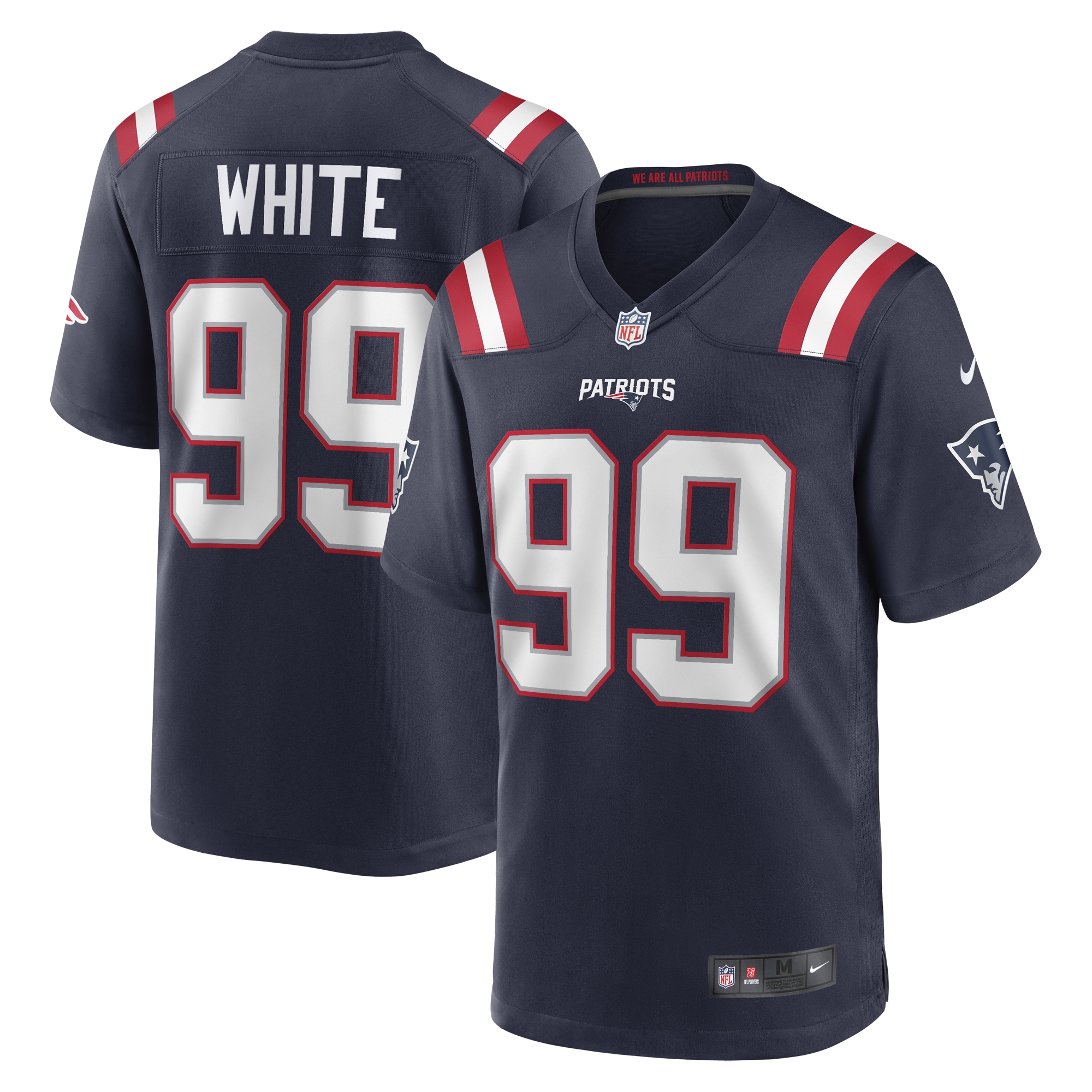 Keion White New England Patriots 2023 NFL Draft Pick Game Jersey – Navy