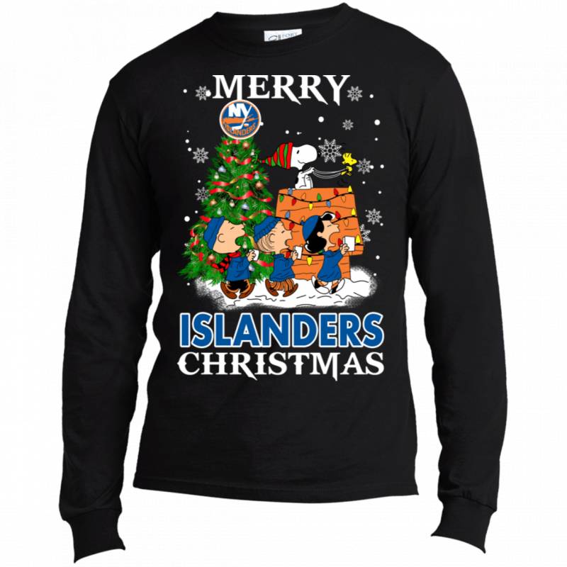 Merry New York Islanders Christmas Snoopy Ugly Sweater Style Shirts