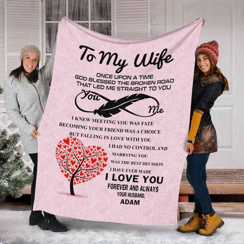 To My Wife Blanket, I Hard No Controland Marrying You Was The Best Decision, Gift For Wife Family Home Decor Bedding Couch Sofa Soft And Comfy Cozy