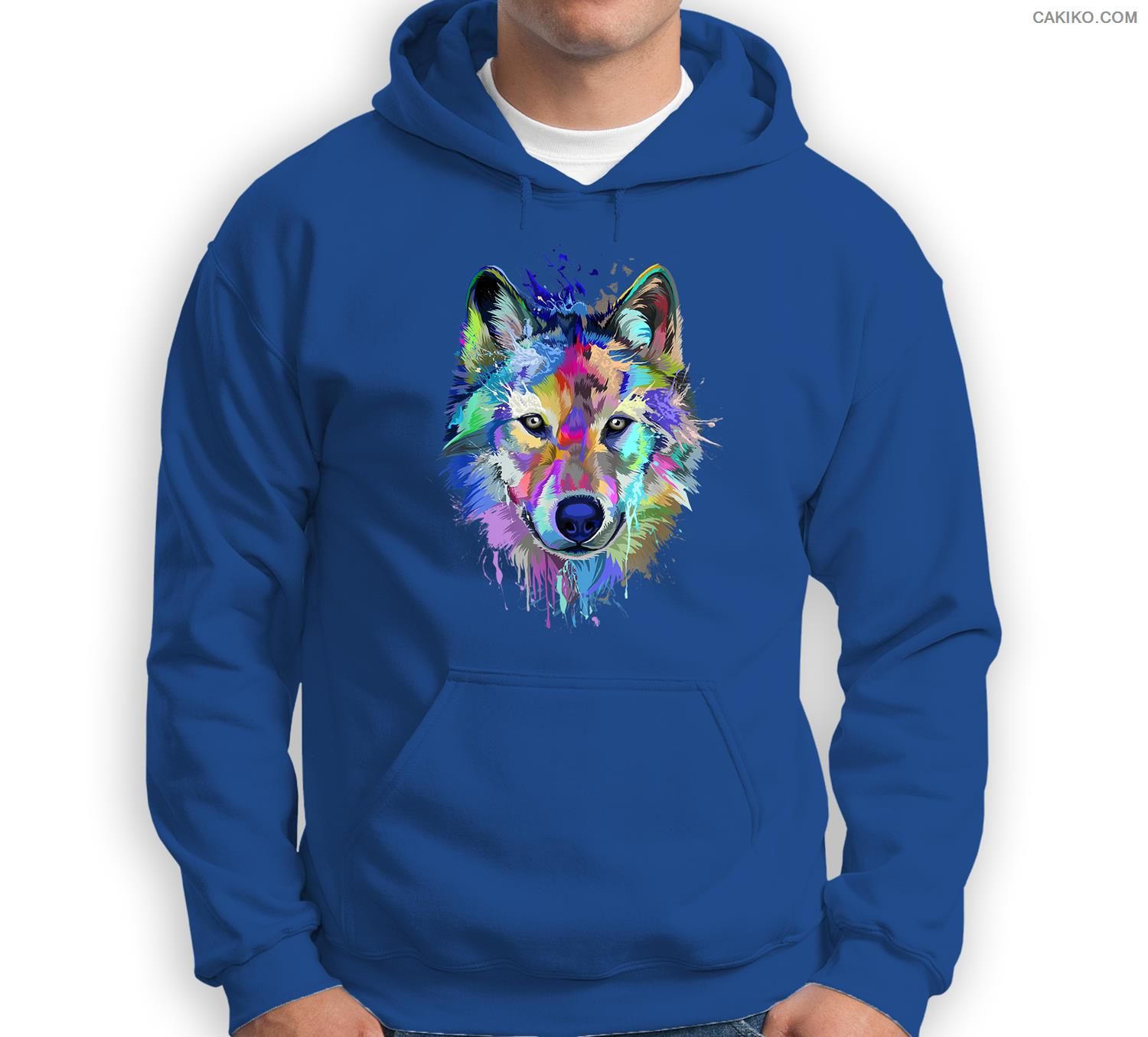 Wolf Splash Art Animal Face  Wolf Lover Sweatshirt & Hoodie