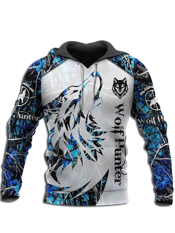 Viking-Themed Tiger Printed Hoodie