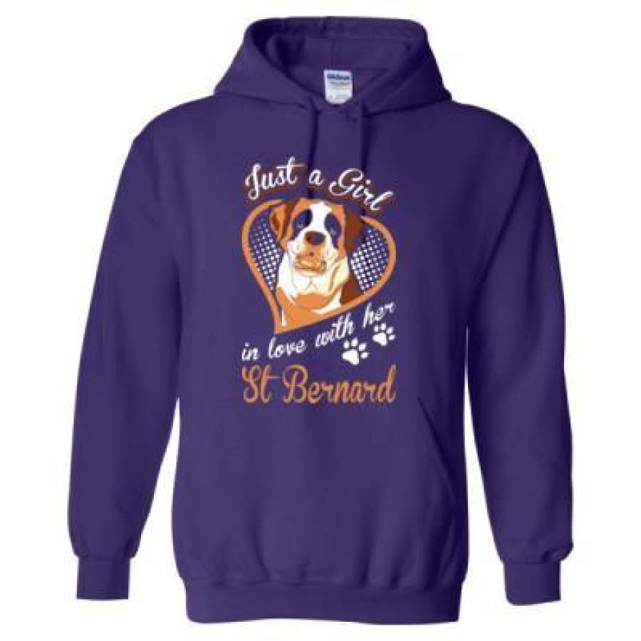 AGR Just A Girl In Love With Her St Bernard Dog – Heavy Blend™ Hooded Sweatshirt