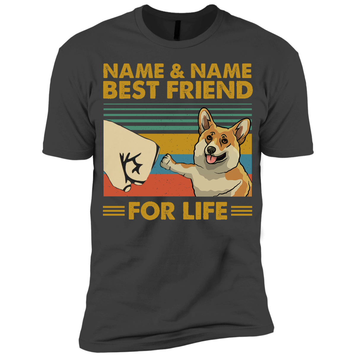 Personalized – Best Friend For Life Corgi Premium Short Sleeve T-Shirt