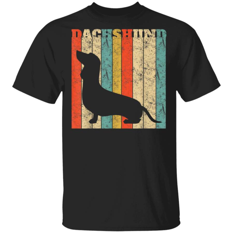 Retro Vintage Silhouette Dog Gift Dachshund TShirt