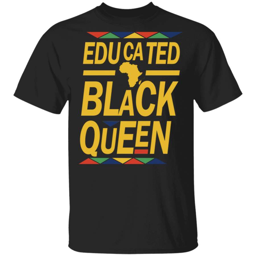 Educated Black Queen Black History Month T-Shirt for Men Women African Pride Shirts