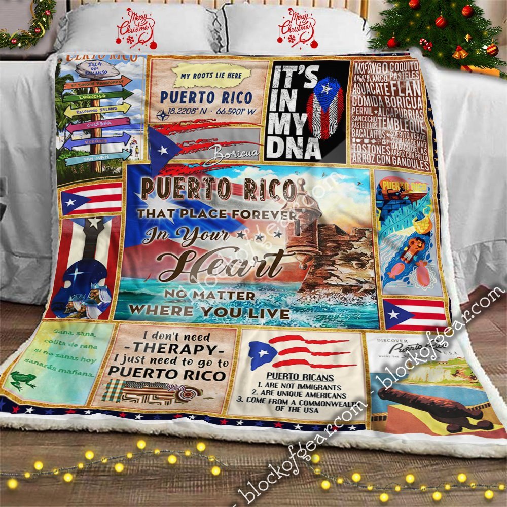 Puerto Rico In Your Heart Blanket Christmas Gift