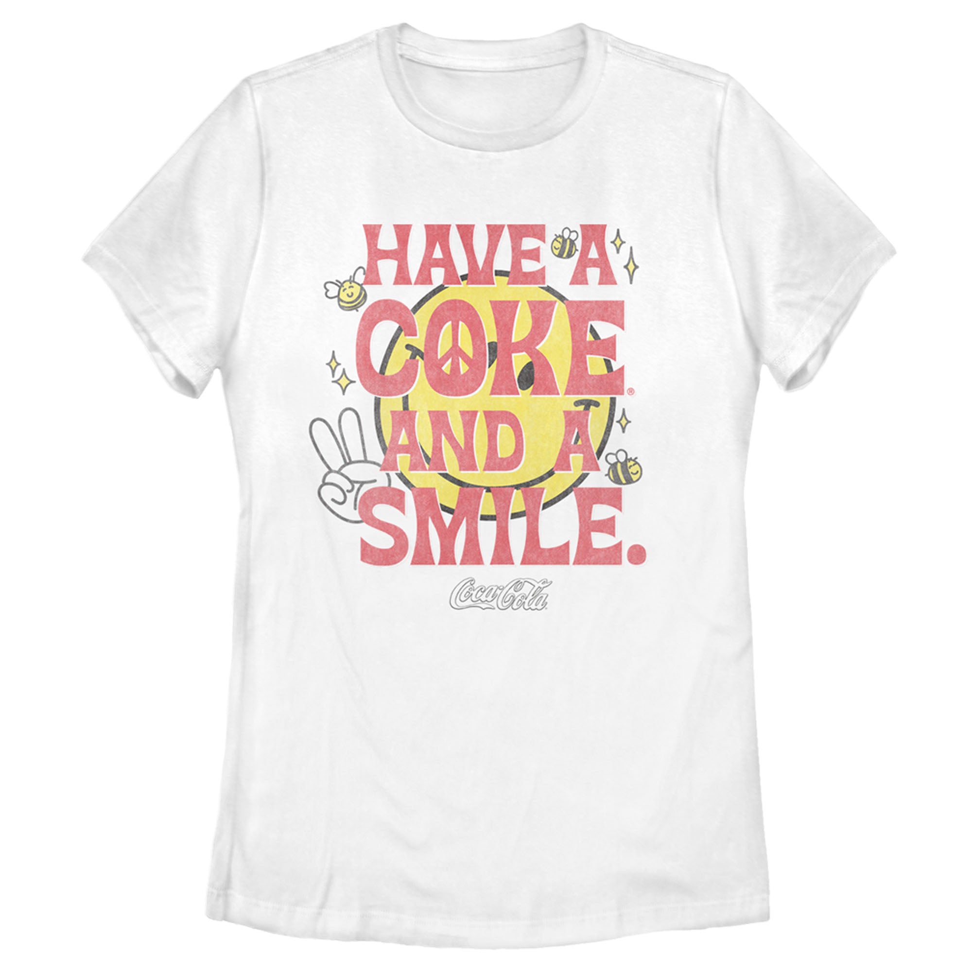 Coca Cola Women’S Unity Have A Coke And A Smile Peace  T-Shirt