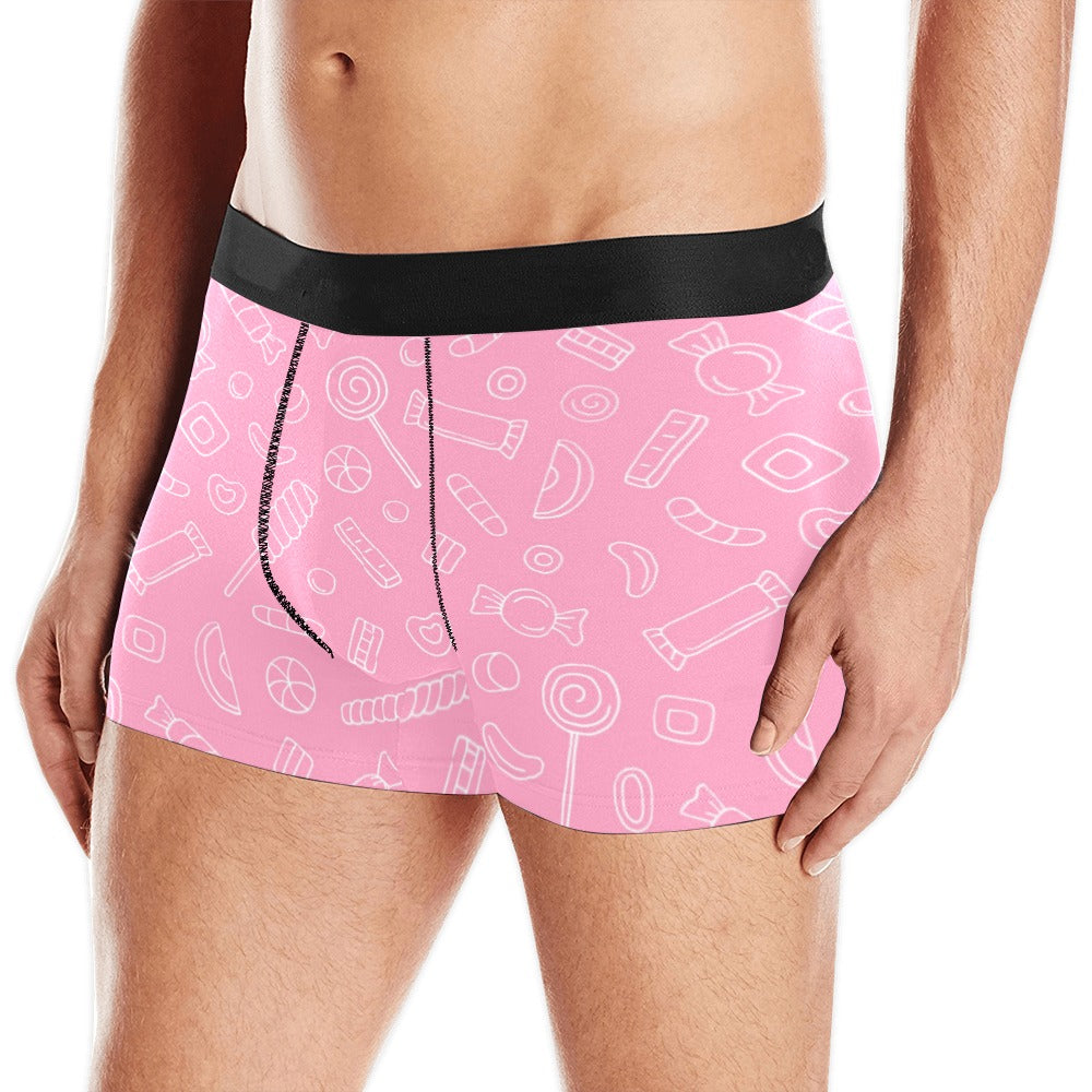 Sweet Candy Pink Background Men’S All Over Print Boxer Briefs Men’S Underwear