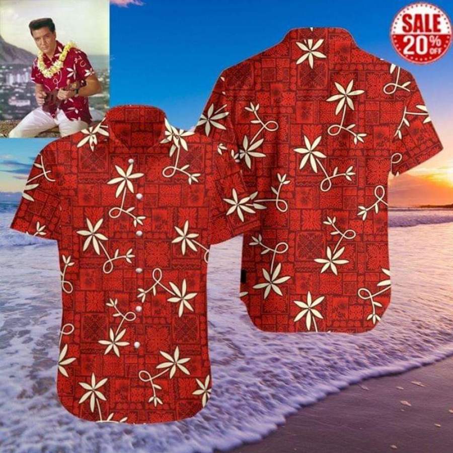 Hottest Elvis Red Hawaii Aloha Shirts Ha73927