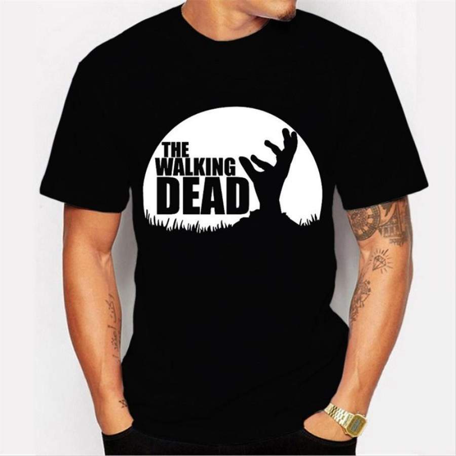 Hot Summer Fashion High Quality Casual Personalized Printed Letter Pattern Short Sleeve Round Neck Black Men’S T-Shirt Top