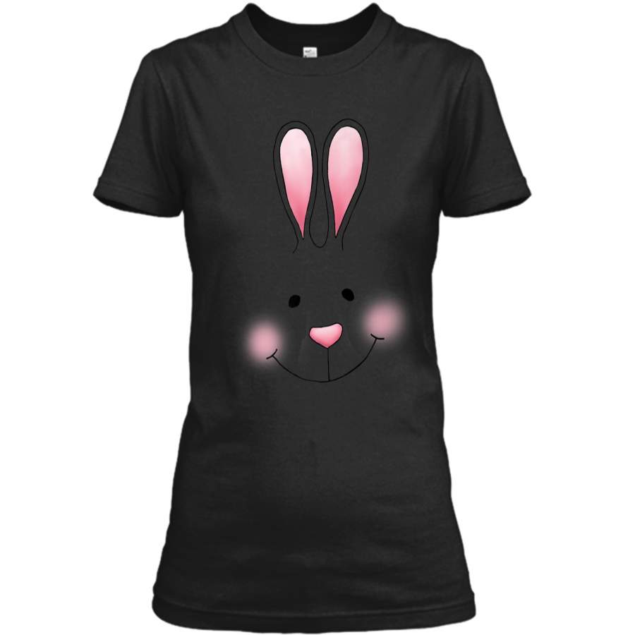 Bunny Face Cute Easter T-Shirt Ladies Custom