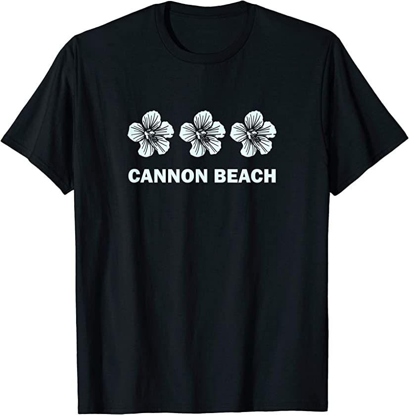 Cannon Beach Oregon Vintage Tropical Hibiscus Flower T-Shirt