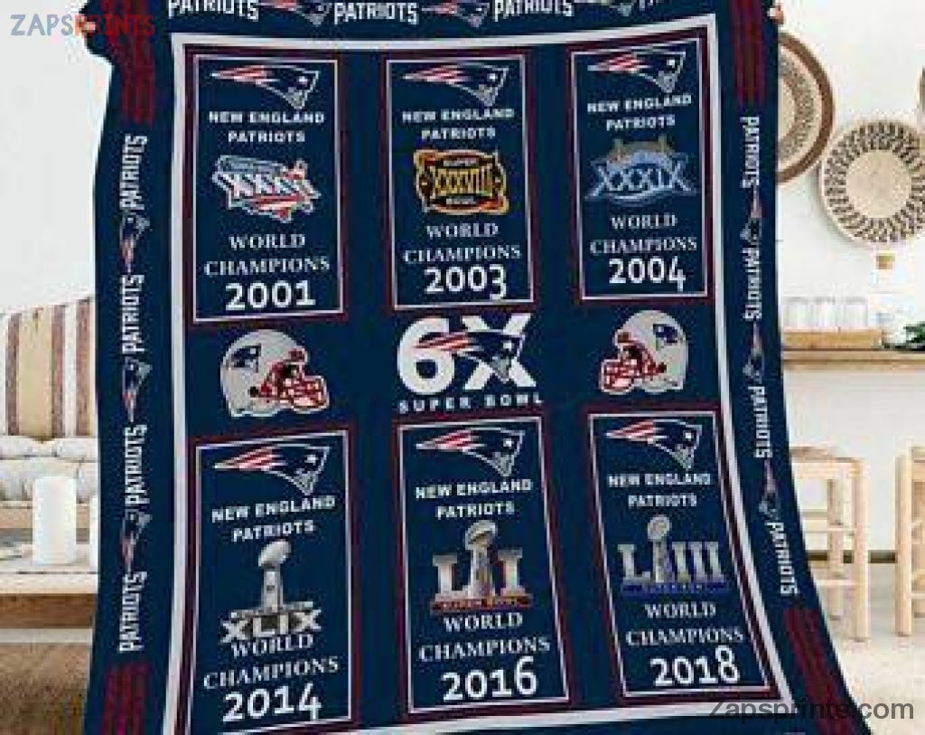 New England Patriots World Champions 3D Premium Quilt Gift Idea For Fan