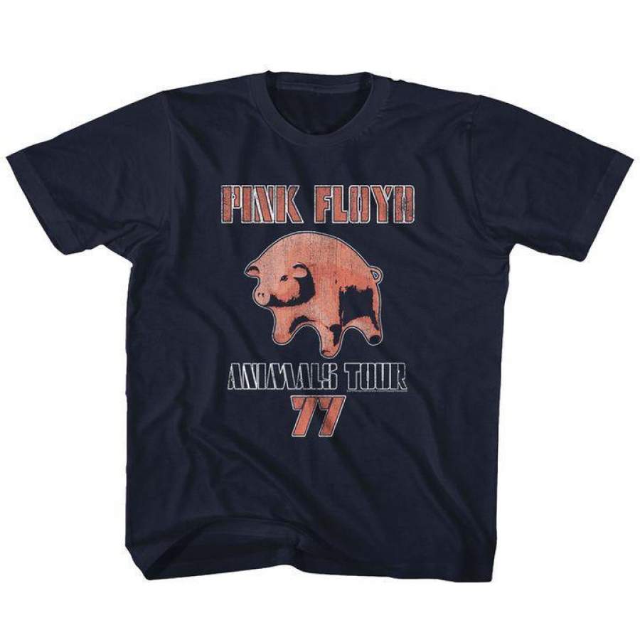 Pink Floyd Animals Tour ’77 Kids Youth T Shirt Navy Blue