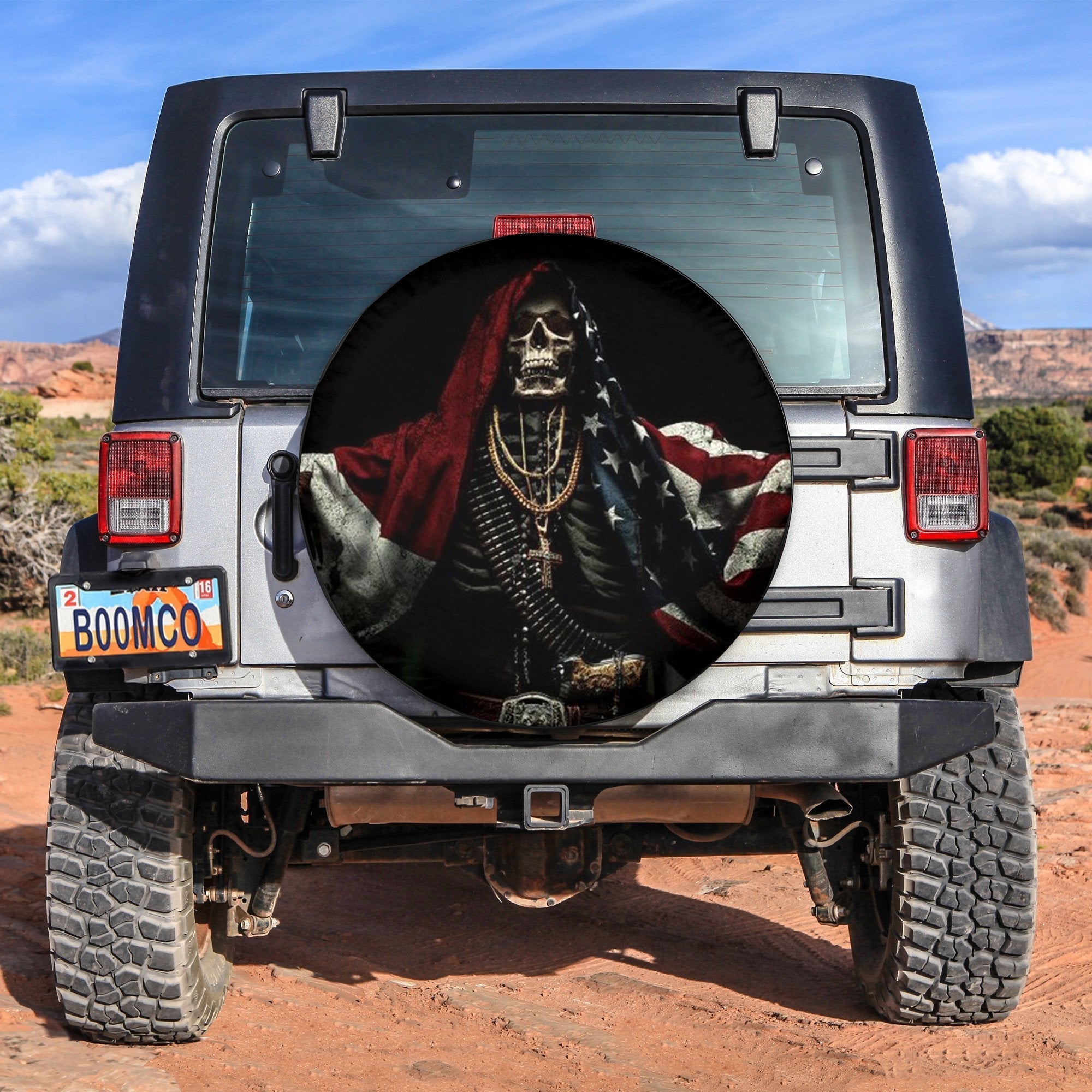 Jeep Native American Skull Spare Tire Cover No.4 Lt6