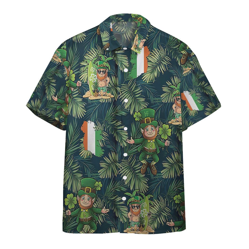 Gearhumans Leprechaun Tropical Hawaiian Style Custom Shirt Ha95260