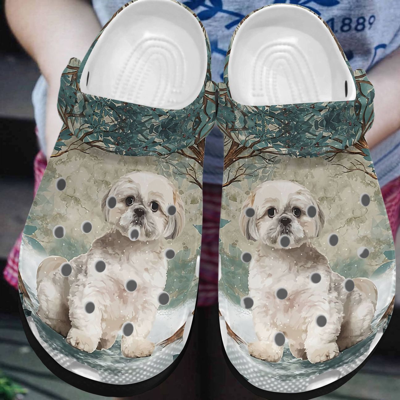 Shih Tzu Personalized Clog, Custom Name, Text, Color, Number Fashion Style For Women, Men, Kid, Print 3D Happy Shih Tzu