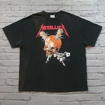 Vintage 90s Metallica Damage Inc Pushead Tshirt X Shirt Rock Band Tour 1994 6669