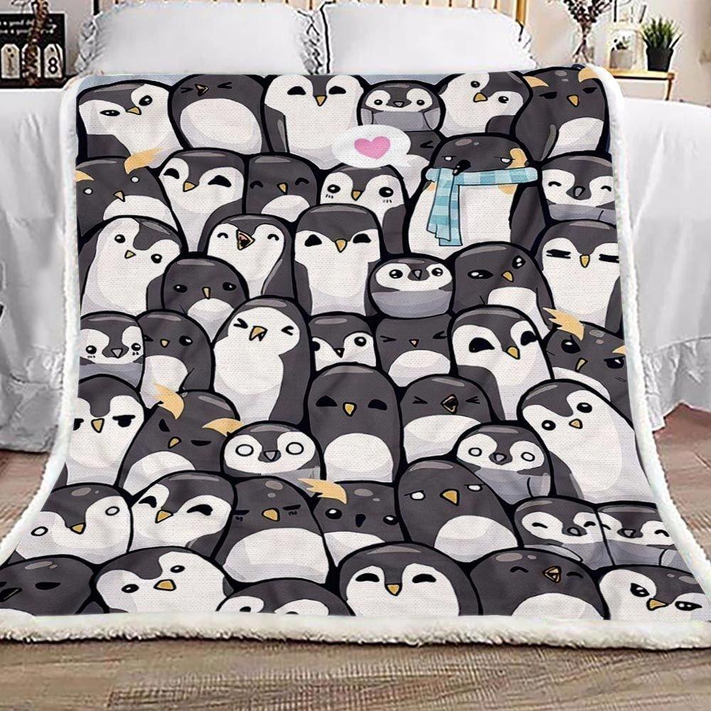 Full Of Penguin Fleece Blanket Print 3D, Unisex, Kid, Adult