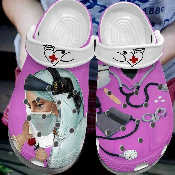 Nurse Personalize Clog, Custom Name, Text, Fashion Style For Women, Men, Kid, Print 3D Angel Nurse