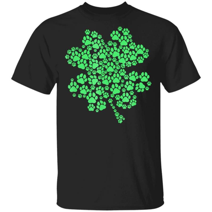 Lucky Clover Paw Dog Puppy St. Patricks Day T Shirt Saint Paddys Patricks Tshirt Lucky Shirts Drink Green Beer Irish Gifts Funny Tee